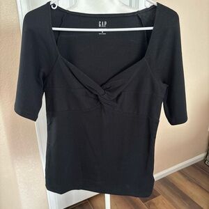 GAP Women's Elegant Black Short Sleeve Top